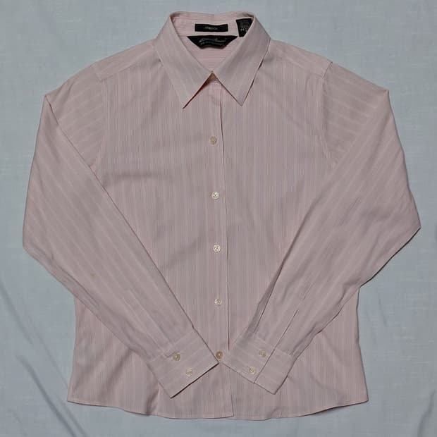 [Petite S] 에디바우어 핑크 스트라이프 링클프리 셔츠