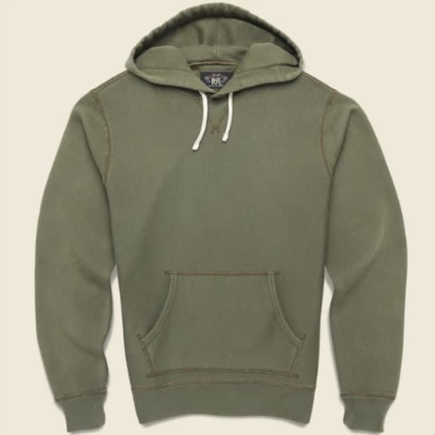 RRL 가먼트다이 플리스 후디