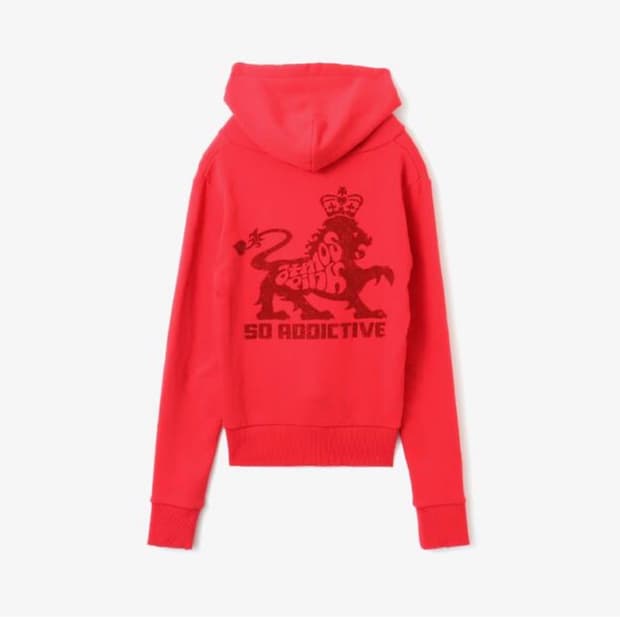 atmos pink Flocky Print Hoodie RED