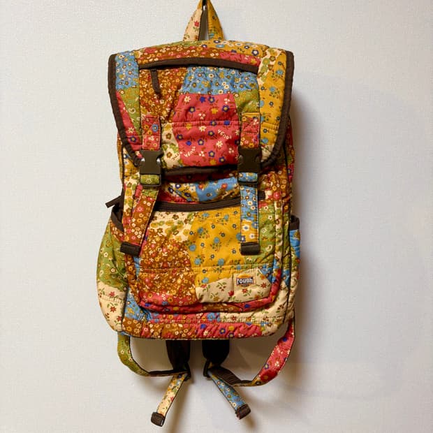 rough 패치 퀼트 백팩 일본 빈티지 모리걸 히피 가방