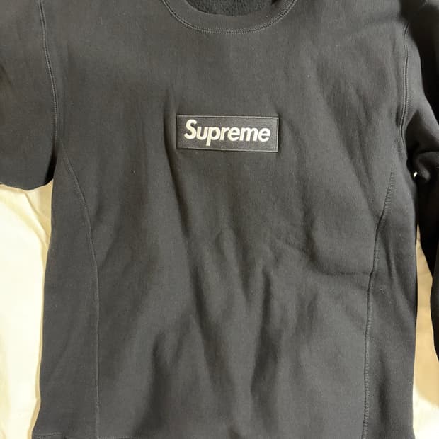 15FW 슈프림 박스로고 크루넥 블랙