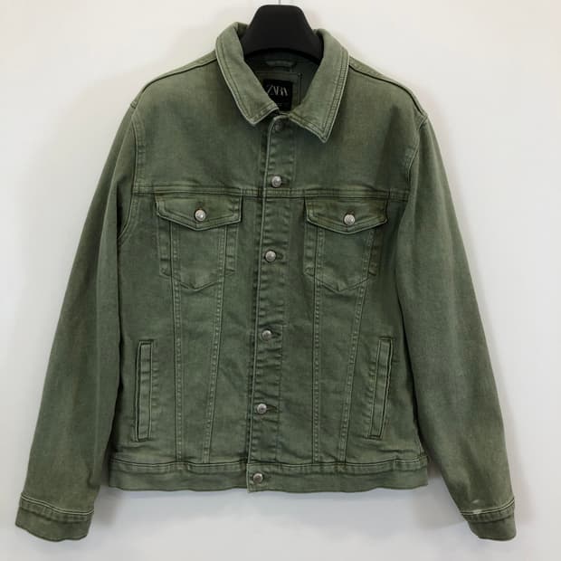 자라 워싱 카키 트러커자켓 XL