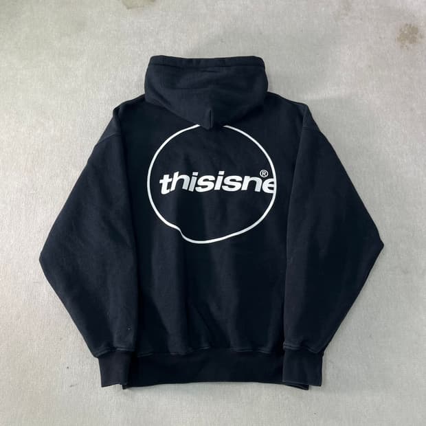 100 디스이즈네버댓 백로고 후드집업