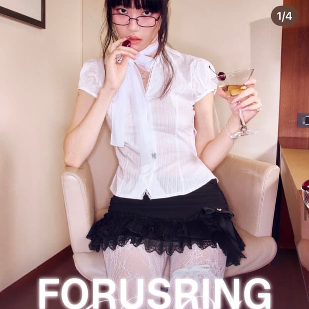 (새상품) 포어링 SARA PUFF SHIRT 사라 퍼프 셔츠 블라우스