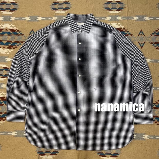[M][100] 나나미카 깅엄체크 윈드셔츠 블루