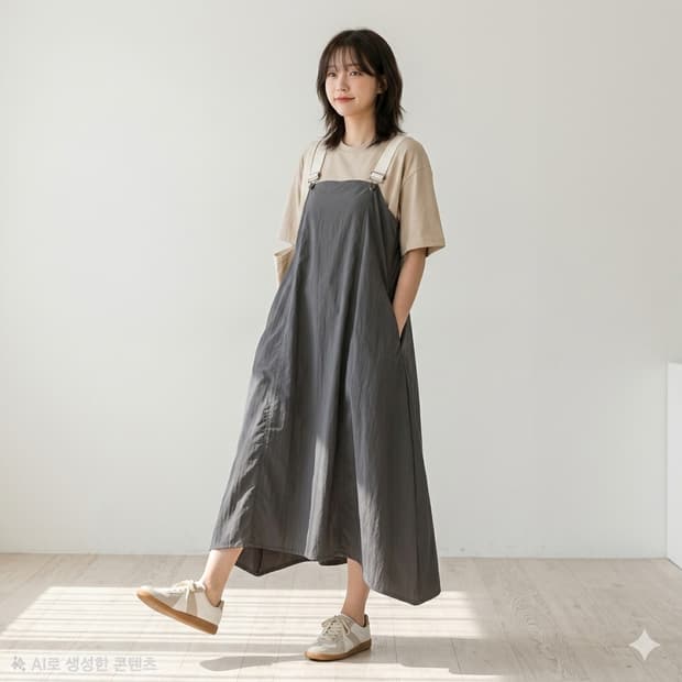 유니버설 오버롤 마더스 점퍼 스커트