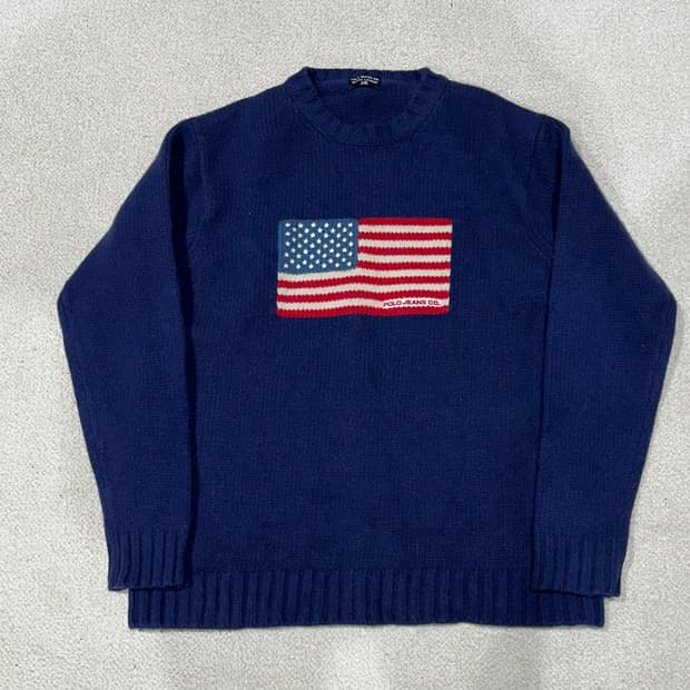 폴로 진스 성조기 니트 XL