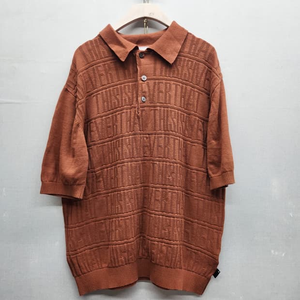 디스이즈네버댓 자카드 니트 반팔카라 S(L) 남여공용