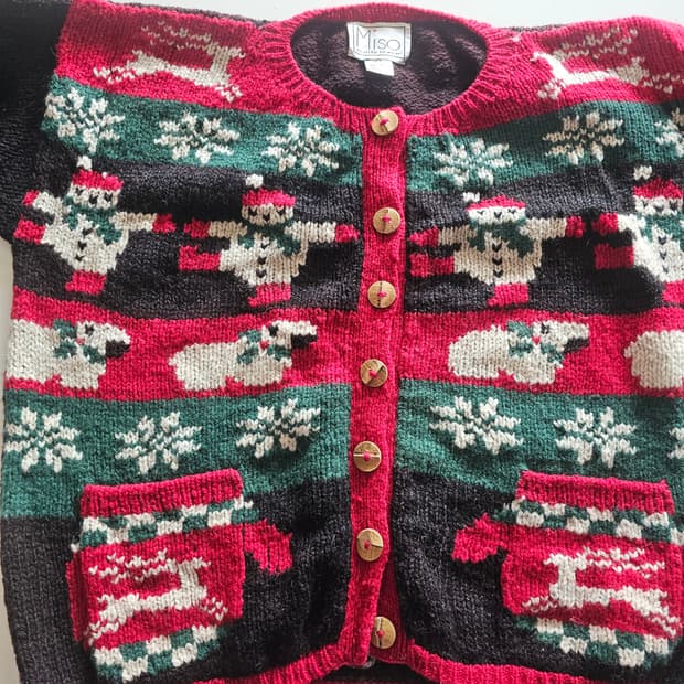 빈티지 크리스마스 울가디건
