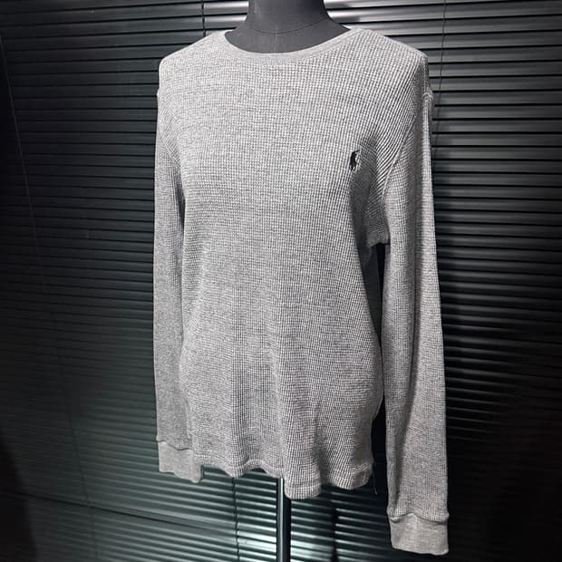폴로 랄프로렌 회색 그레이 와플 니트 긴팔 티셔츠 롱슬리브리스 L 100