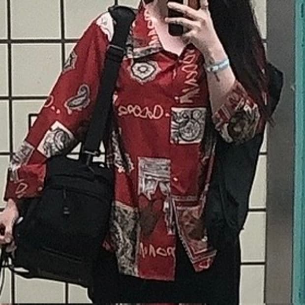 레트로 패턴 빈티지 셔츠