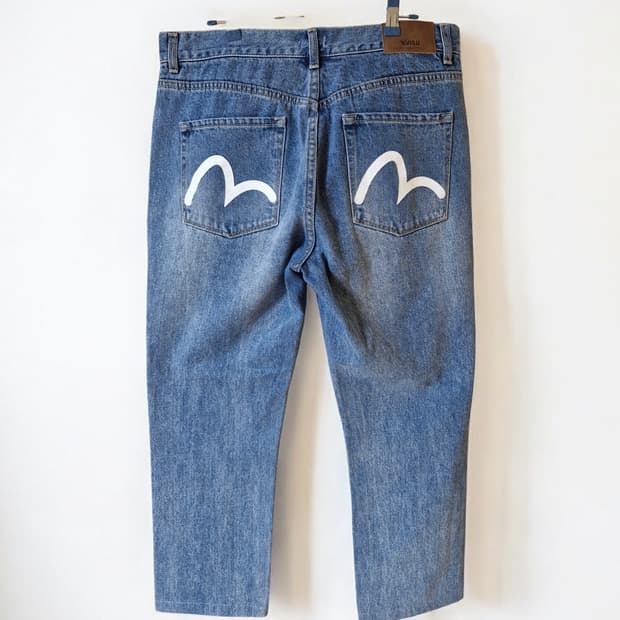 EVISU 에비수 청바지 백포켓 데님 크롭진 34