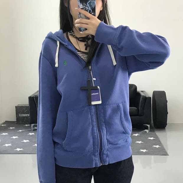 폴로랄프로렌 블루 후드집업