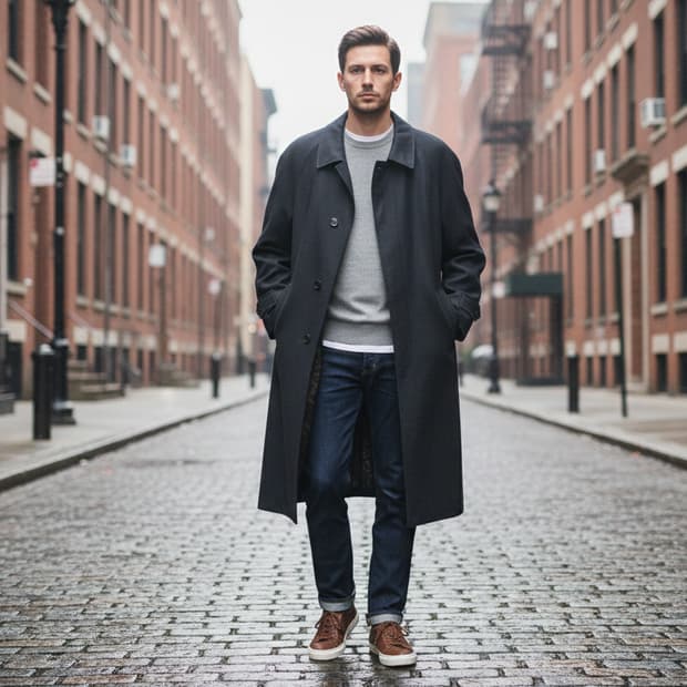 London Fog 90's 런던포그 순모 체크 나그랑코트