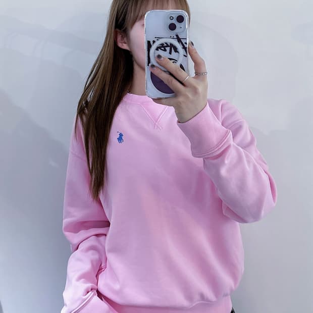 폴로랄프로렌 베이비핑크 포니 맨투맨