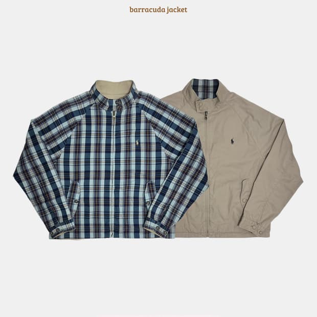 폴로 랄프로렌 리버서블 체크 바라쿠다 자켓