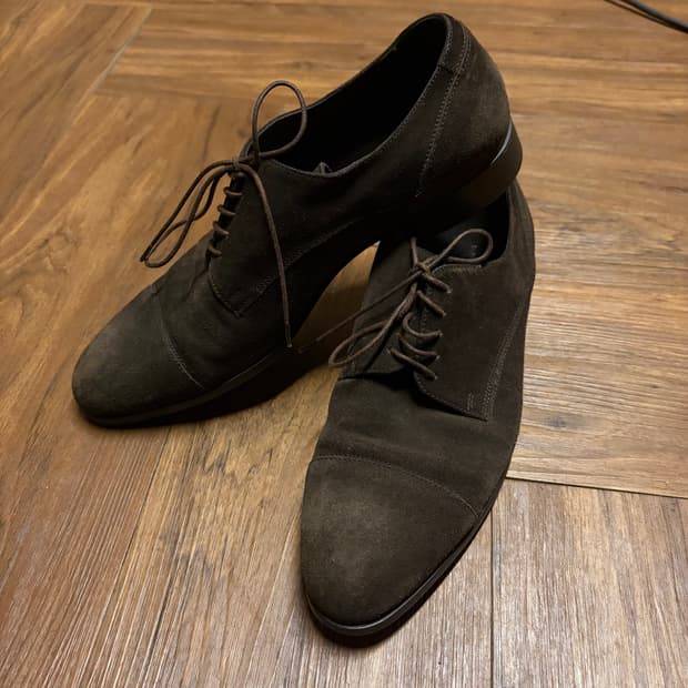 ERMENEGILDO ZEGNA SUEDE CAP TOE OXFORD