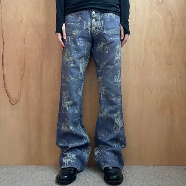 (오늘만 이가격) 드리스반노튼 자카드 플레어 팬츠