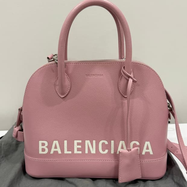 발렌시아가 빌탑 핸들 토트백 핑크