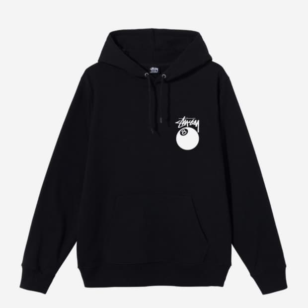 스투시 8볼 후드집업 블랙 S