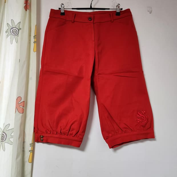 레드 7부 면바지 자수 포인트 30