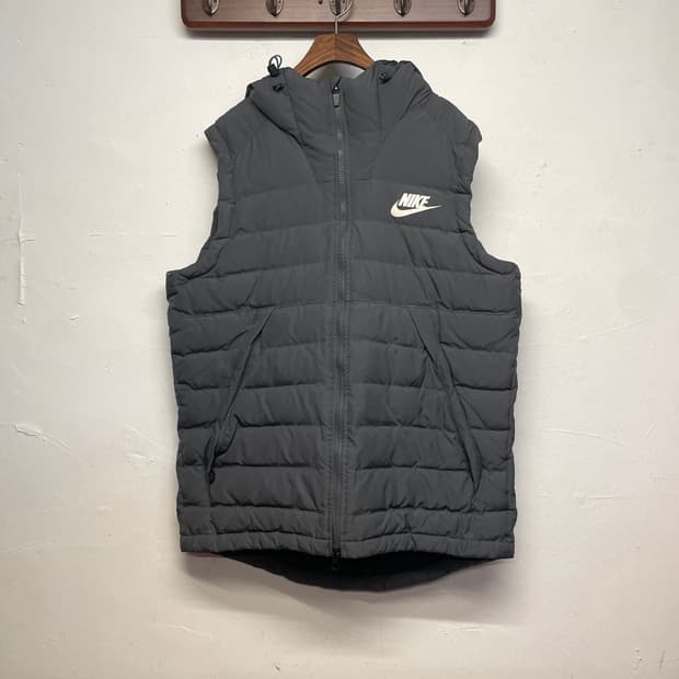 나이키 러닝 후디 그레이 덕 다운 패딩 베스트