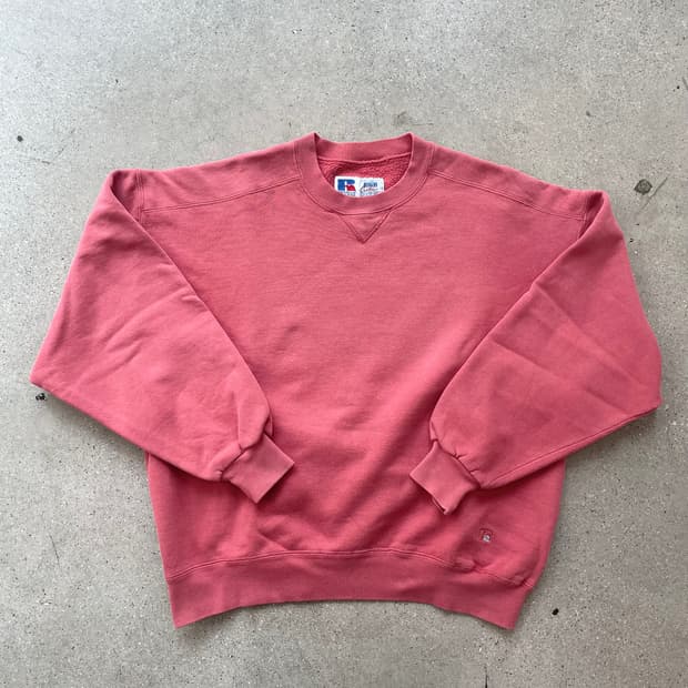 빈티지  러셀 애슬레틱 하이코튼 스웻셔츠 핑크