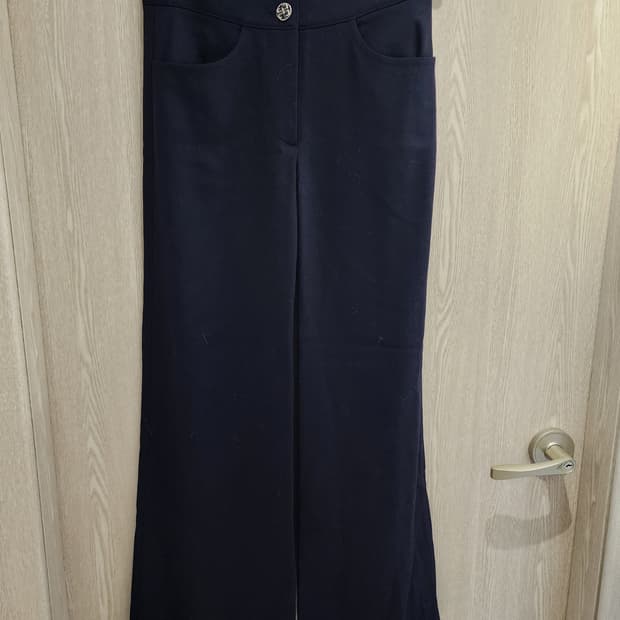 타임 여성 모직 슬랙스 팬츠 61cm 네이비 한섬