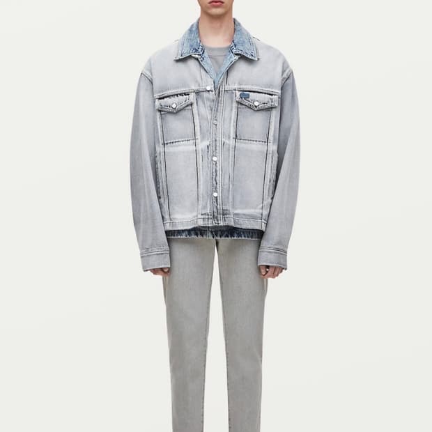 솔리드옴므 22ss 그레이 페이디드 데님자켓 50