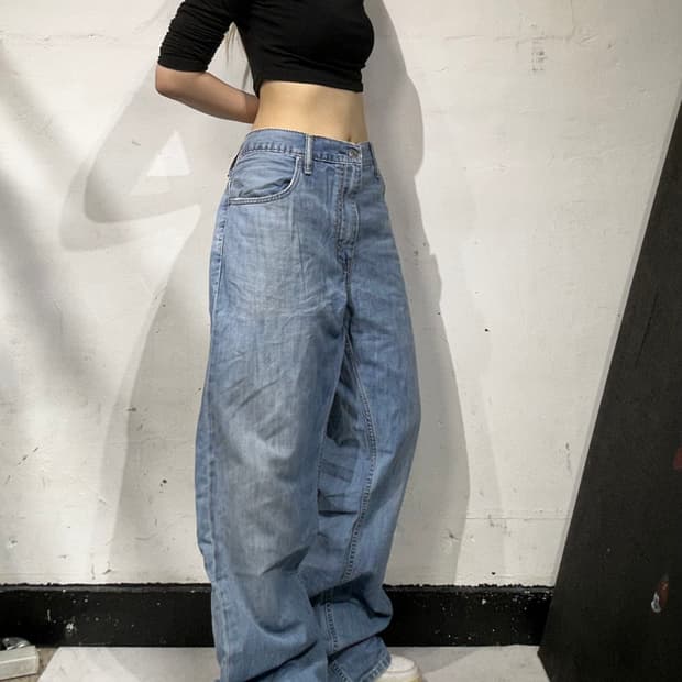 리바이스 569 와이드 연청 데님 청바지 워크 팬츠 