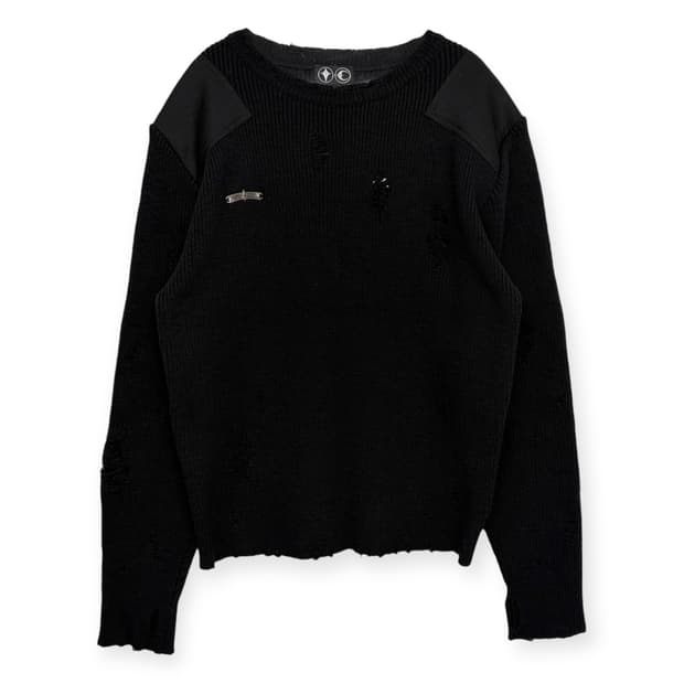 떠그클럽 베를린 디스트로이드 패치 니트 티셔츠