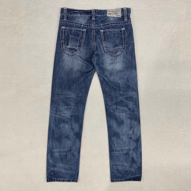 [36] 폴햄 빅 스티치 스트레이트핏 워싱 데님팬츠
