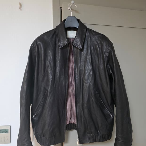 인더로우 아드리안 레더 블루종 블랙 3사이즈