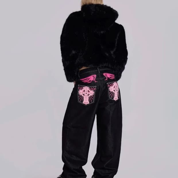 제이디드 런던 핑크 아플리케 크로스 XL 콜로서스 진 핑크