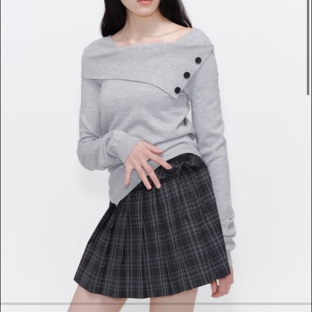 미세키서울 line button knit [LIGHT GREY]