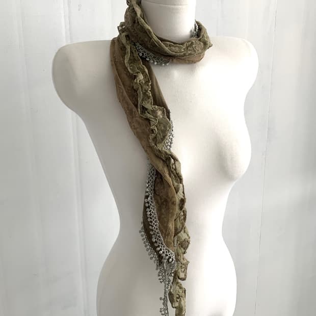 Khaki Fairy Lace Scarf