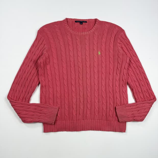 폴로 랄프로렌 빈티지 케이블 니트 핑크 여성M