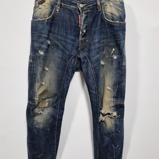 디스퀘어드2 워시드 덧뎀 청바지 (30-32인치)