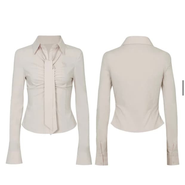 VIVIAN SCARF SHIRT beige M