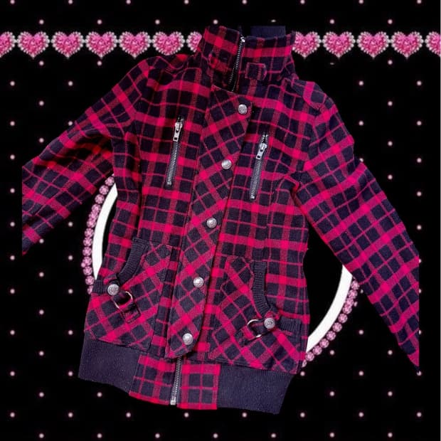 캐릭캐릭체인지 체크 집업