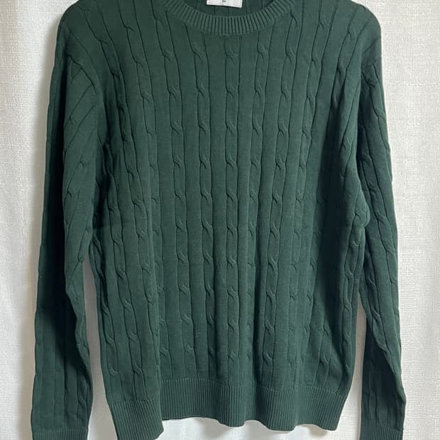 공용 KUJTEN 쿠즈텡 꽈배기 니트 그린 100