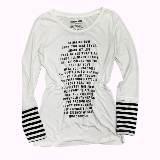 lettering layered sleeve t-shirt