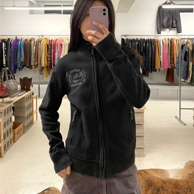 BURBERRY BLACK LABEL zip-up jersey