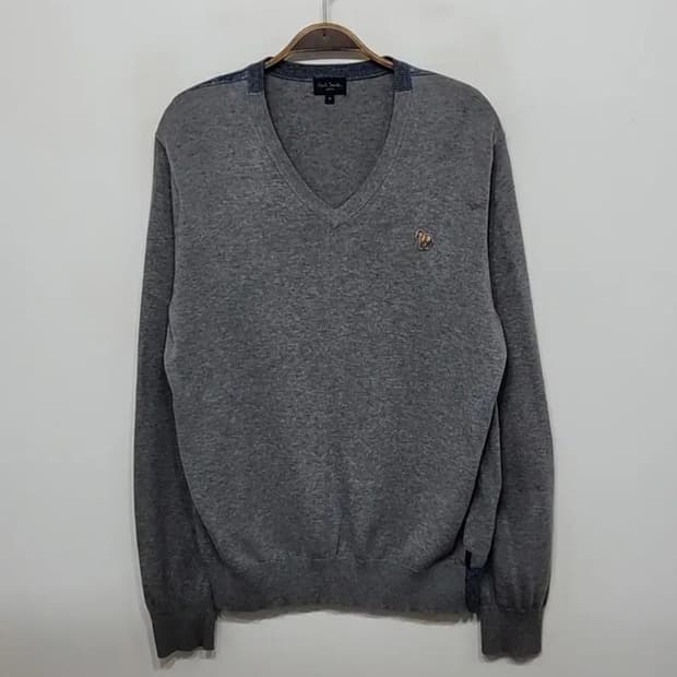 (M) 폴스미스 니트 그레이 얼룩말 스웨터 브이넥 