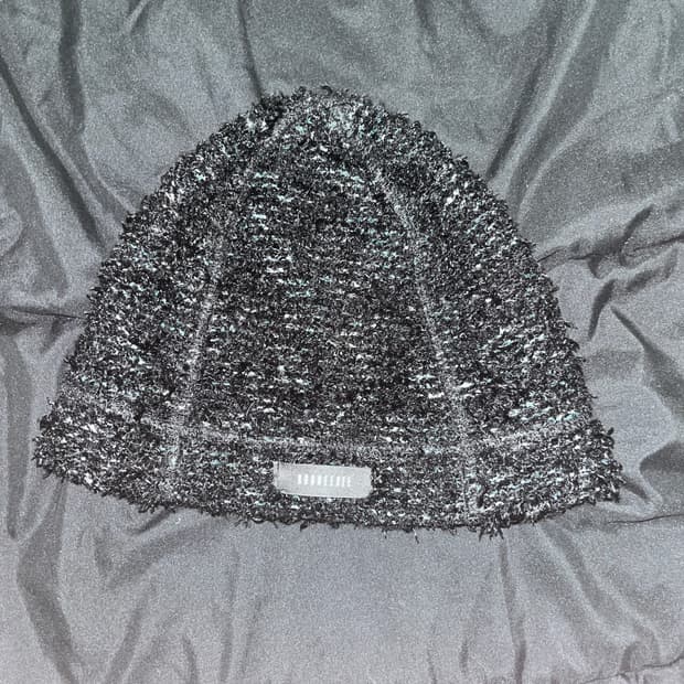 쿠키시 - Hairy Knit Beanie Hats (Black)