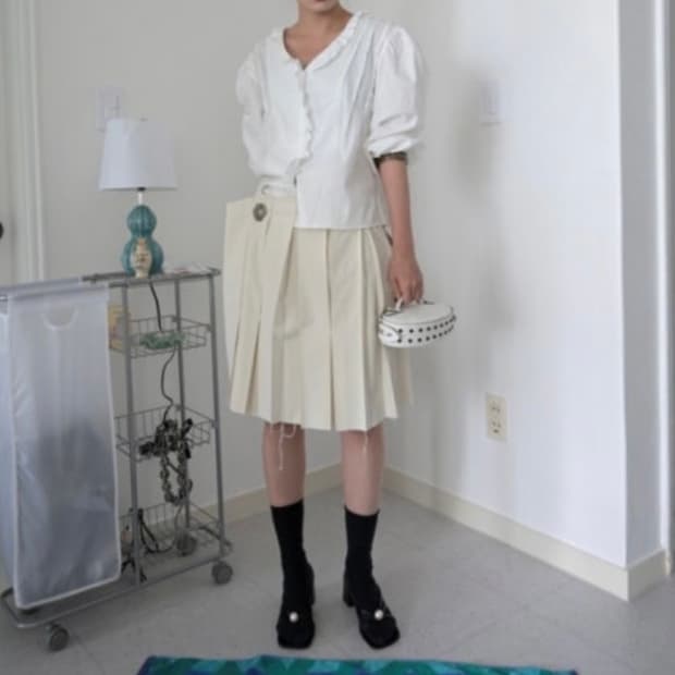 STTS언발란스 플리츠 스커트 s