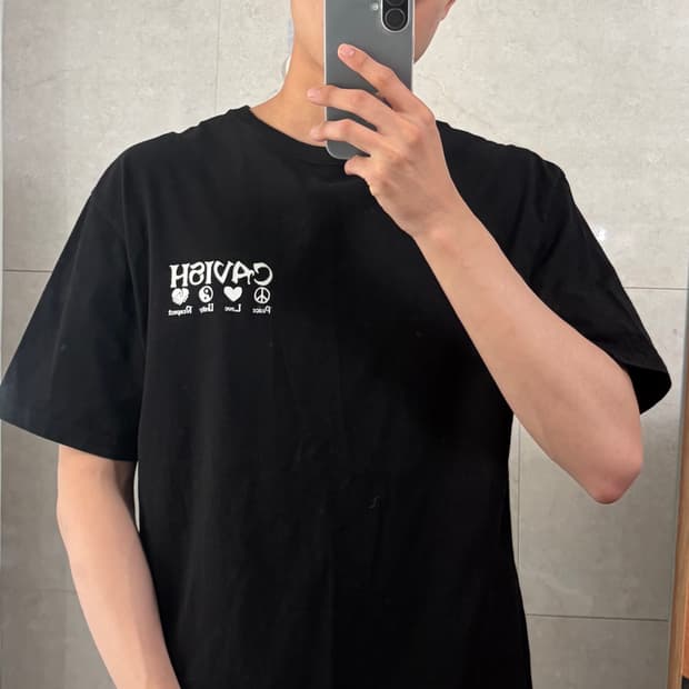 카비시 검정반팔티 L