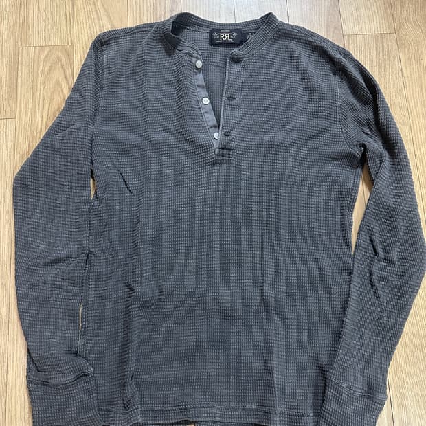 [S] RRL 더블알엘 와플 헨리넥 긴팔티셔츠