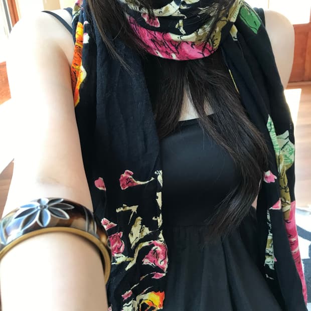 vintage flower pattern scarf
