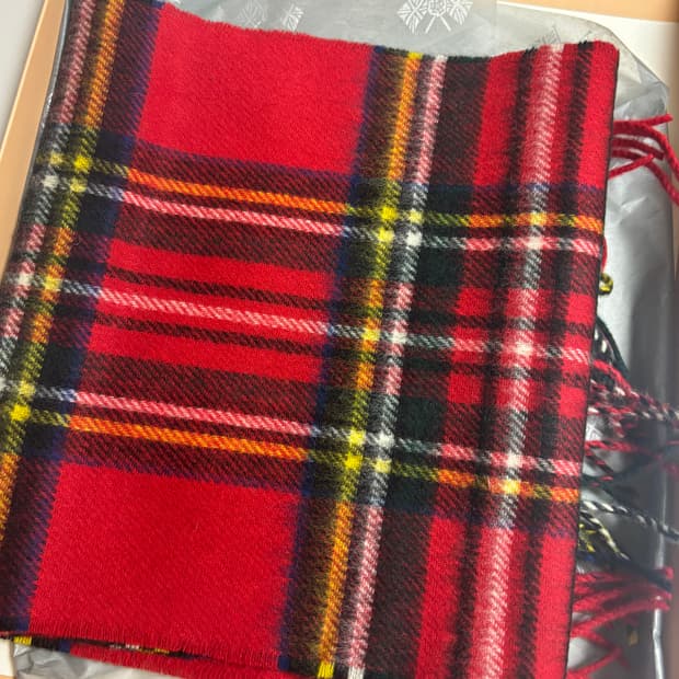 아브라함문 레드타탄체크 머플러